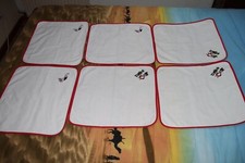 Lot 6 serviettes de table brodées Alsace