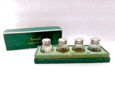 Boîte de 4 salières salerons Christofle en argent massif et verre