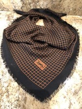 YVES SAINT LAURENT YSL Scarf With Delicate Eyelash Fringe Hem 34 X 34