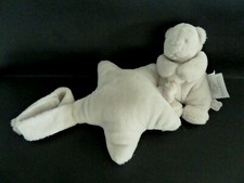 F9- DOUDOU PELUCHE MUSICAL NOUKIE'S OURS POUDRE D' ETOILE GRIS BLANC EXCELL ETAT
