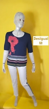 Desigual Taille 38 ? tee shirt manches courtes bleu marine rouge femme T-shirt