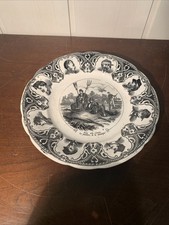 Ancienne assiette parlante Militaria opaque de Sarreguemines collection