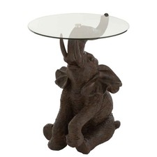 Table d'Appoint "Éléphant" 65cm Marron Foncé