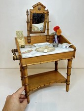 Jouet ancien Meuble Table De Toilette Marbre POUPÉE ANCIENNE Parfum accessoire