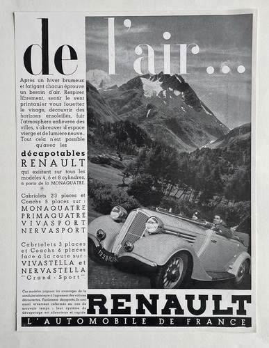 Affiche pub vintage renault - affiche,