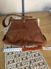 Mini Sac À Main Minaudière En Fin Cuir De Veau Suèdé 1930 Marron