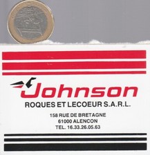AUTOCOLLANT. Hors Bord. JOHNSON. Roques et Lecoeur à Alençon