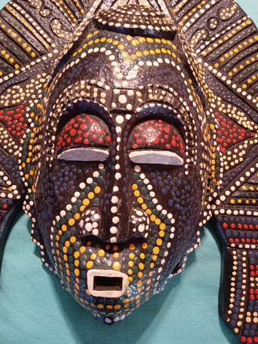 Masque tribal baoulé bois
