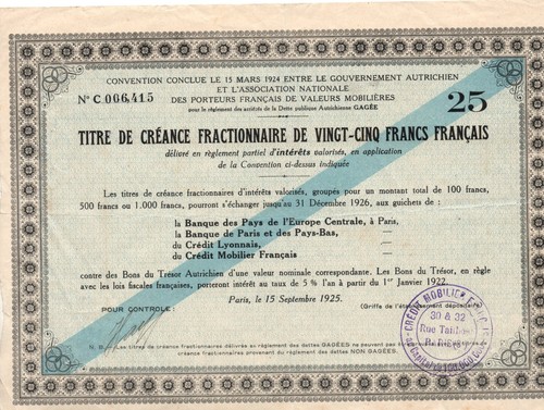 Titre créance - de,