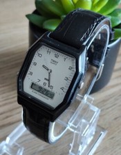 ? Montre Homme Vintage TIMEX Double affichage Alarme Chrono Watch 1984's Quartz