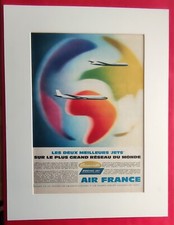 Publicité presse Aviation AIR FRANCE Caravelle et Boeing Jet Briquet RANSON 1959