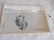 Catalogue pièces détachées moteur Deutz F1L411D F1L411W 297 1228 GF0141-99 1974