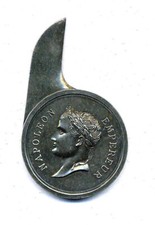 Coupe papier ouvre lettre Napoléon Empereur en Argent 925 sans poinçon