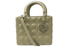 NEUF SAC A MAIN CHRISTIAN DIOR LADY MEDIUM EN CUIR VERT M0565ONGE HANDBAG 5900€
