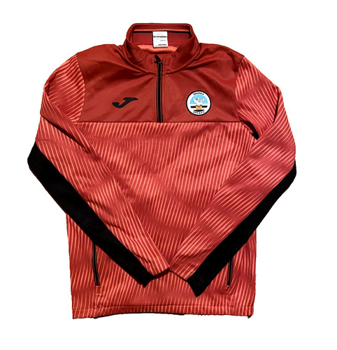 Pull football rouge zippé - pull,