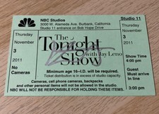 Kristen Stewart signed Jay Leno ticket Twilight Charlies Angels Bella Swan