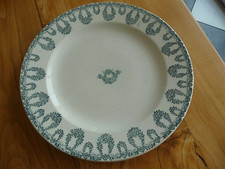 A.LEBACQZ & BOUCHART Grand plat rond motifs floraux xix eme