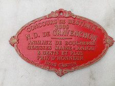 PLAQUE DE CONCOURS AGRICOLE DE
