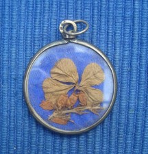B36 Médaillon Porte Photo Argent Massif WW1 Porte Bonheur Trèfle 4 feuilles