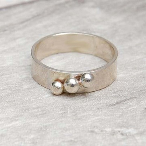 Bande bague argent - bande, de