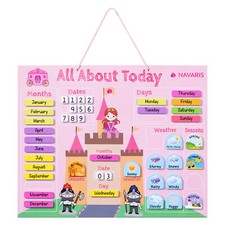 Calendrier magnétique mural 40 x 32 cm en anglais - Semainier éducatif enfant