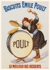 BISCUITS EMILE POULT Rwpm - POSTER HQ 42x60cm d1 AFFICHE VINTAGE