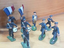 Lot Figurine Jouet Ancien 9 Soldat Starlux Militaire Chasseur Alpin Fanfare