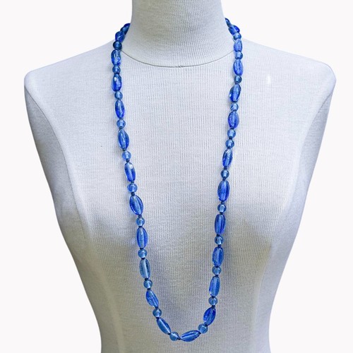 Sautoir long collier bleu