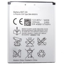 BATTERIE DE REMPLACEMENT NEUVE POUR SONY ERICSSON BST33 K800 C702 C901