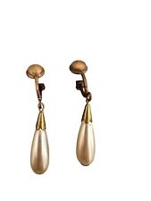 Longues Boucles D’Oreilles Perles Gouttes Napoléon III Antique  Col De Cygne