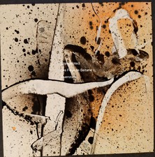 Tableau Art Abstrait orange aérosol Signé Abstract Signed Artwork 13x13