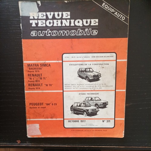 Revue technique peugeot 104 - peugeot,