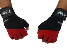 heyay Training Wrist Strap MAX LEATHER gloves red n blk