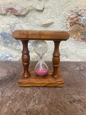 Ancien Sablier En Bois Vintage
