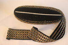 Passementerie , galon ,ancien ,ruban , mercerie , doré et noir  étirable