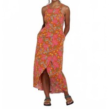sunkissed maxi dress in persimmon tulip print