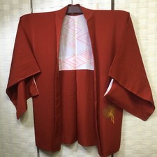 Veste manteau kimono japonais "haori" pour femme rouge simple design décontra...