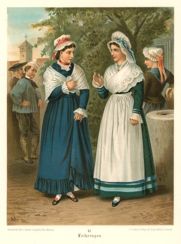 Lothringen tracht lithographie - tracht,