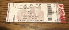 Billet collector Baseball LA Angels - Houston Astros (15/07/2019) Angel Stadium