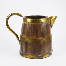 Cruche en Bois - Style Ancien Anglais Cruche - Vieux Rumkrug - en Laiton Table