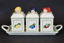 Joli PLATEAU AVEC 3 POTS COUVERTS de VILLEROY & BOCH modèle FRENCH GARDEN CHARM