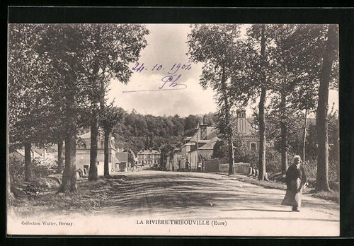 Cpa thibouville rivière - thibouville,,