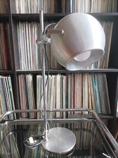 TRES GRANDE LAMPE bureau chrome EYE BALL EYEBALL 1960 70 VINTAGE 