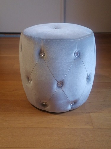 Pouf chesterfield gris - pouf, maisons