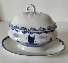 Rare légumier A. Lebacqz & M. Bouchart décor marine