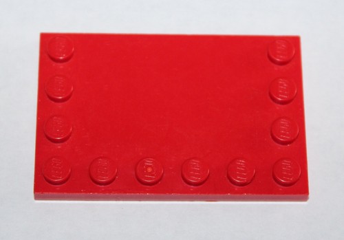 Lego red tile 4x6 - tile,