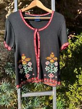 veste KENZO Jeans 38 tricotée et brodée idéale pour les fêtes