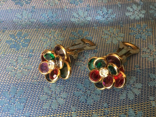 Boucles oreilles clip fleur - clip,