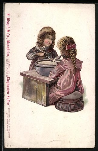 Carte postale artiste café - carte,