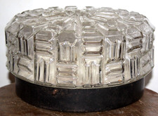 GRAND PLAFONNIER  APPLIQUE VINTAGE EN VERRE MOULÉ  1970's